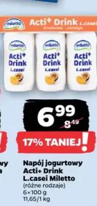 Napój jogurtowy Acti+ Drink L.casei Miletto (różne rodzaje)