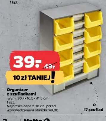 Organizer z szufladami wym. 50,7×16,5×41,5 cm