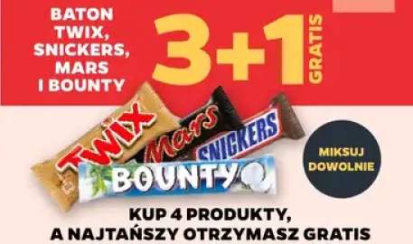 Baton Twix, Snickers, Mars i Bounty