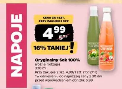 Sok 100% różne rodzaje