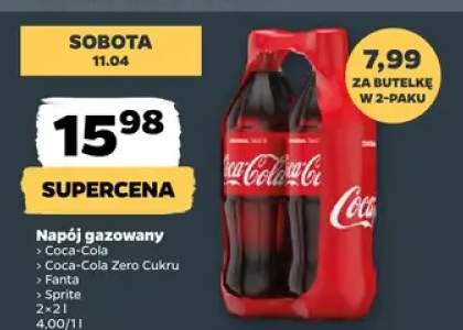 Napój gazowany Coca-Cola, Coca-Cola Zero Cukru, Fanta, Sprite, Kinley