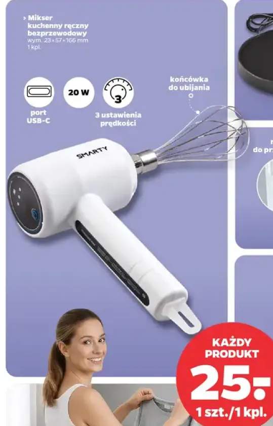 Mikser kuchenny ręczny bezprzewodowy