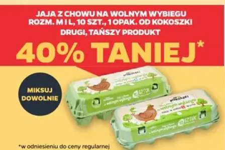 Jaja z chowu na wolnym wybiegu rozm. M1L, 10 szt., 10pak. od kokoszki drugi, tańszy produkt 40% taniej