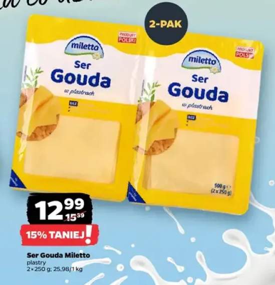 Ser Gouda w plastrach plastry