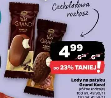Lody na patykę Grand Koral (różne rodzaje)
