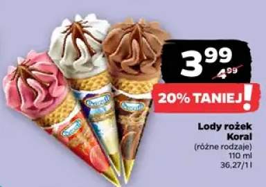 Lody rożek (różne rodzaje)