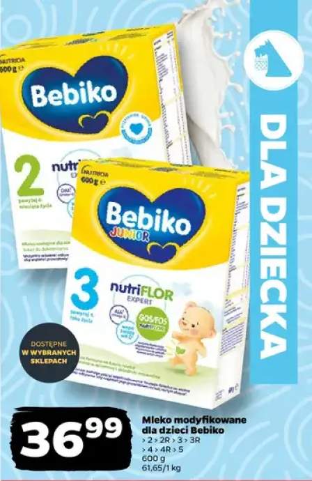 Mleko modyfikowane dla dzieci Bebiko 2, 2R, 3, 3R, 4R, 5