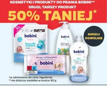 Kosmetyki i produkty do prania Bobini drugi tańszy produkt 50% taniej
