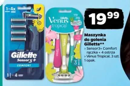 Maszynka do golenia Gillette Sensor3+ Comfort rączka + 4 ostrza + Venus Tropical, 3+1