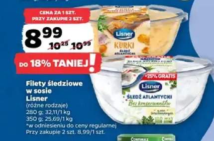 Filety śledziowe w sosie Lisner (różne rodzaje)