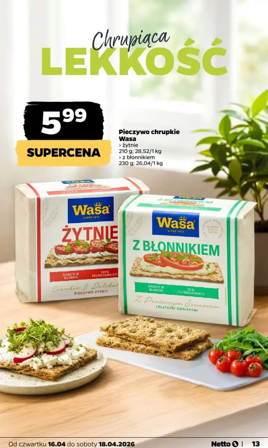 Pieczywo chrupkie z błonnikiem