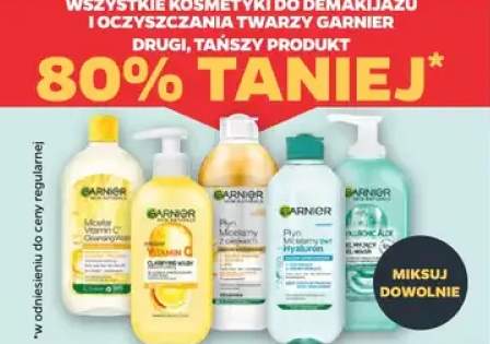 Kosmetyki do demakijażu i oczyszczania twarzy - drugi produkt 80% taniej