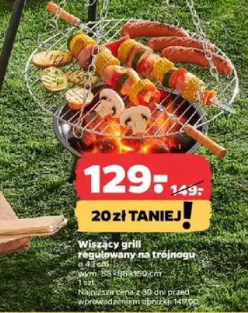 Wiszący grill regulowany na trójnogu