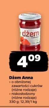 Dżem o obniżonej zawartości cukrów (różne rodzaje)