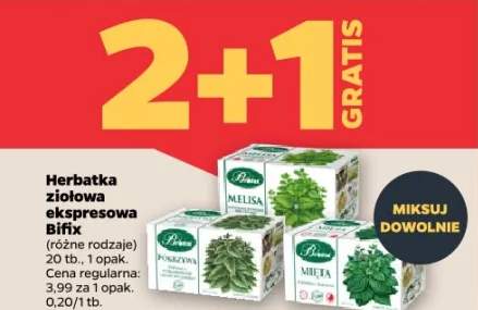 Herbatka ziołowa ekspresowa (różne rodzaje) melisa, mięta