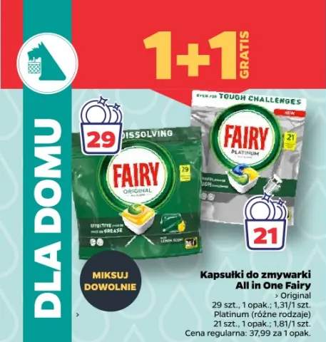 Kapsułki do zmywarki All in One Original lub Platinum