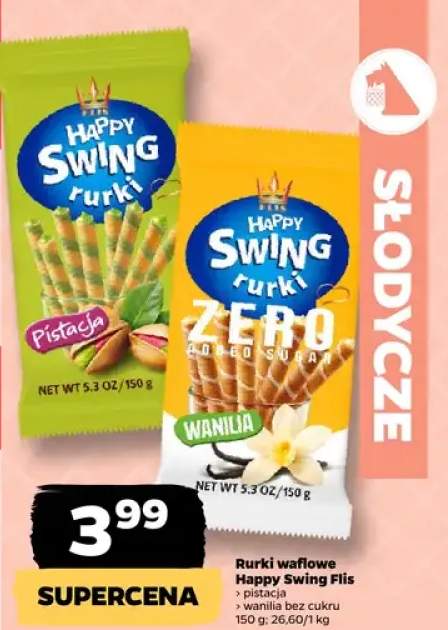 Rurki waflowe pistacja wanilia bez cukru