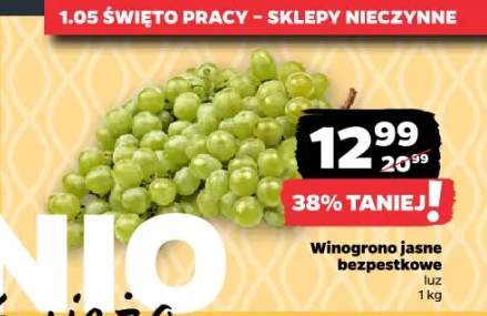 Winogrono jasne bezpestkowe