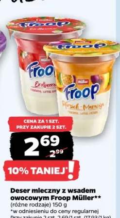 Deser mleczny z wsadem owocowym Froop Müller