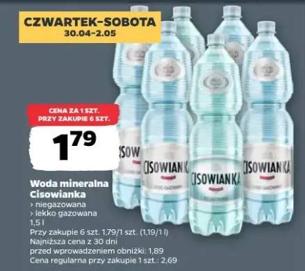 Woda mineralna Cisowianka lekko gazowana