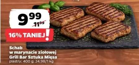 Schab w marynacie ziołowej w plastrach Grill Bar Sztuka Mięsa