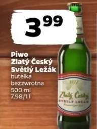 Piwo Zlatý Český Světlý Ležák butelka bezzwrotna