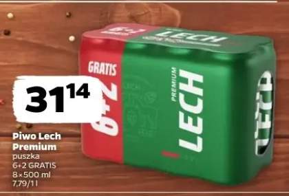 Piwo Lech Premium puszka 6+2 GRATIS