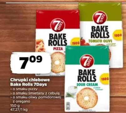 Chrupki chlebowe Bake Rolls 7Days o smaku pizzy