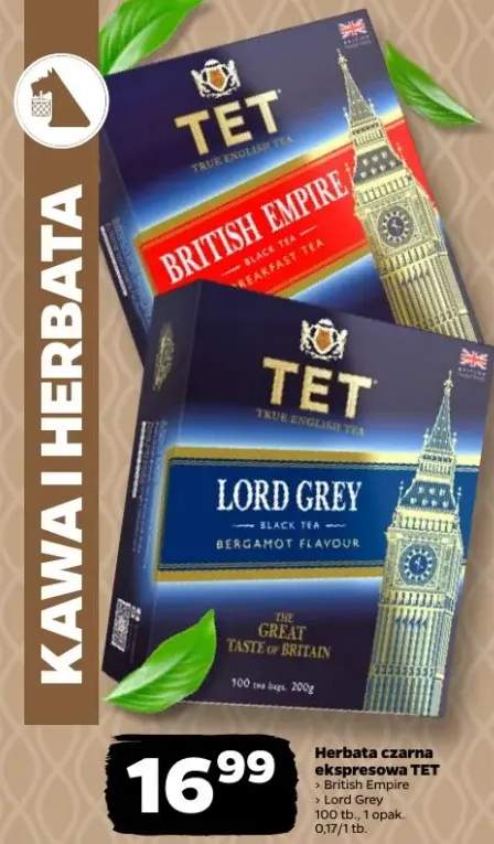 Herbata czarna ekspresowa TET Lord Grey