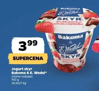 Jogurt skyr truskawka stracciatella Bakoma & E.Wedel