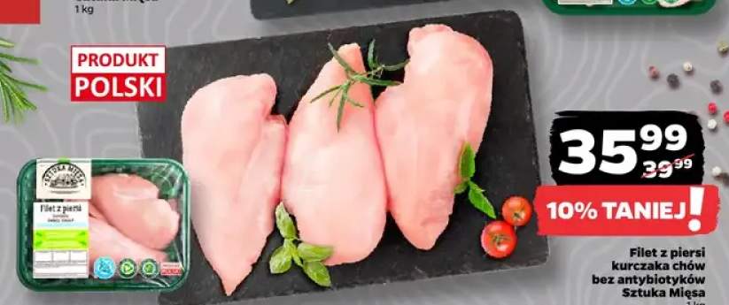 Filet z piersi kurczaka chów bez antybiotyków Sztuka Mięsa polski