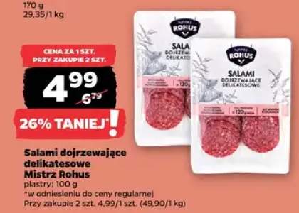 Salami dojrzewające delikatesowe Mistrz Rohus plastry