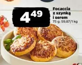 Focaccia z szynką i serem