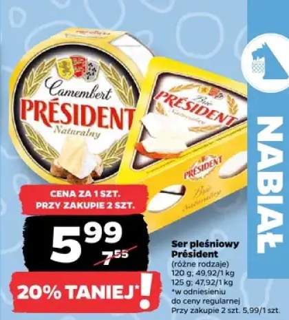 Ser pleśniowy Camembert Président Naturalny