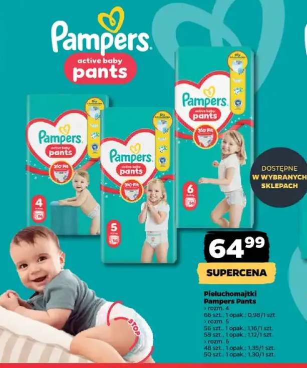 Pieluchomajtki Pampers Pants rozmiar 6