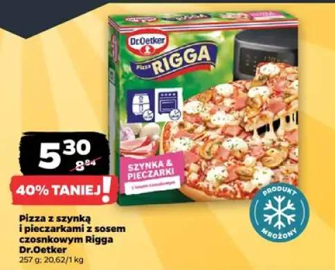 Pizza z szynką i pieczarkami z sosem czosnkowym Rigga Dr.Oetker
