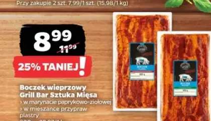 Boczek wieprzowy w mieszance przypraw Grill Bar Sztuka Mięsa plastry