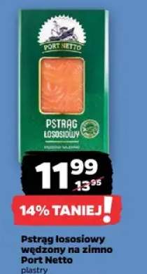 Pstrąg łososiowy wędzony na zimno w plastrach Port Netto