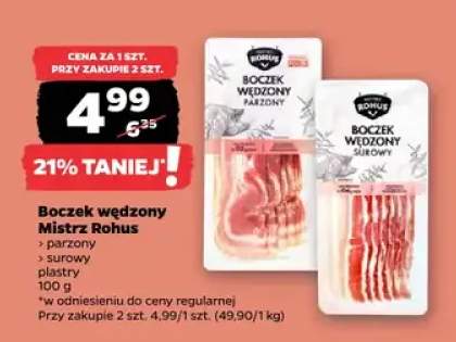 Boczek wędzony surowy Mistrz Rohus plastry