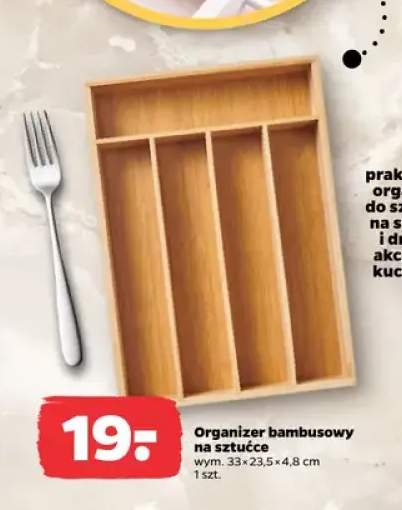 Organizer bambusowy na sztućce 33x23,5x4,8cm