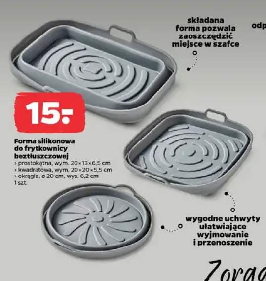 Forma silikonowa do frytkownicy beztłuszczowej okrągła ø20cm wys.6,2cm