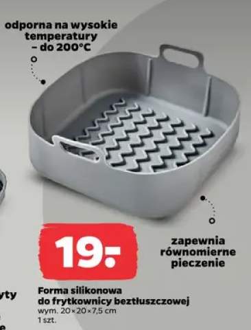 Forma silikonowa do frytkownicy beztłuszczowej 20x20x7,5cm