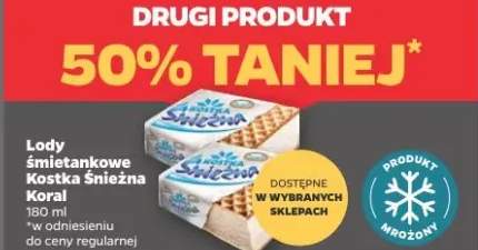 Lody śmietankowe Kostka Śnieżna Koral