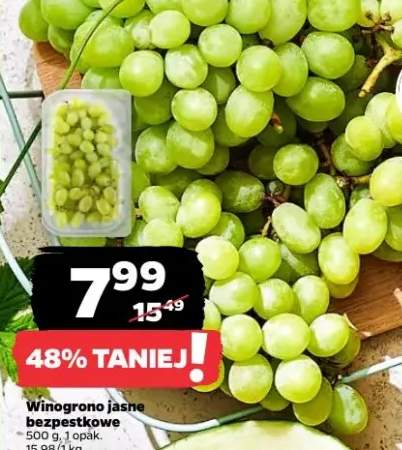 Winogrono jasne bezpestkowe
