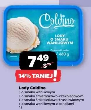 Lody Coldino o smaku waniliowym