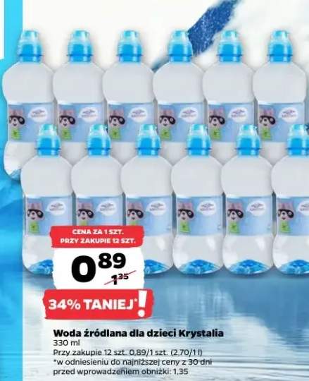 Woda źródlana dla dzieci Krystalia
