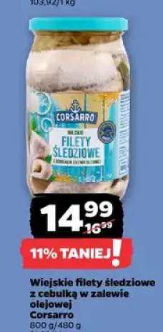 Wiejskie filety śledziowe z cebulką w zalewie olejowej Corsarro