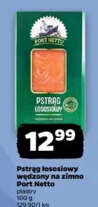 Pstrąg łososiowy wędzony na zimno Port Netto plastry