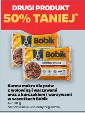 Karma mokra dla psów z wołowiną i warzywami w saszetkach Bobik