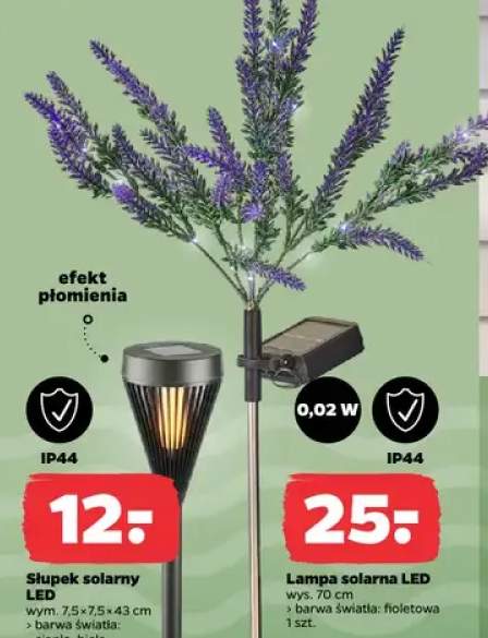 Lampa solarna LED wys. 70cm barwa fioletowa